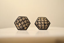 Load image into Gallery viewer, Bidri Cufflinks with Silver Inlay - Hexagon