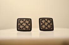 Load image into Gallery viewer, Bidri Cufflinks with Silver Inlay - Square