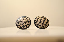Load image into Gallery viewer, Bidri Cufflinks with Silver Inlay - Round
