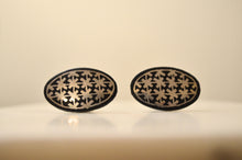 Load image into Gallery viewer, Bidri Cufflinks with Silver Inlay - Oval