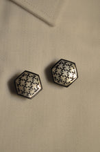 Load image into Gallery viewer, Bidri Cufflinks with Silver Inlay - Hexagon