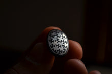 Load image into Gallery viewer, Bidri Cufflinks with Silver Inlay - Oval