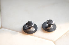 Load image into Gallery viewer, Bidri Cufflinks with Silver Inlay - Round