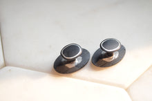 Load image into Gallery viewer, Bidri Cufflinks with Silver Inlay - Oval