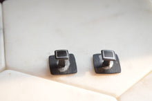 Load image into Gallery viewer, Bidri Cufflinks with Silver Inlay - Square