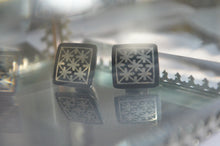 Load image into Gallery viewer, Bidri Cufflinks with Silver Inlay - Square