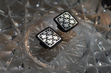 Load image into Gallery viewer, Bidri Cufflinks with Silver Inlay - Square