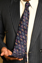 Load image into Gallery viewer, Blue Silk Ikat Necktie