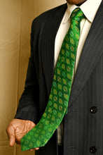 Load image into Gallery viewer, Green Silk Ikat Necktie