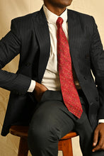 Load image into Gallery viewer, Maroon Silk Ikat Necktie