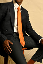 Load image into Gallery viewer, Orange Silk Ikat Necktie