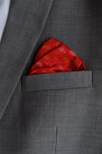 Load image into Gallery viewer, Pocket Square in Red Ikat & Solid Red - Set of 2