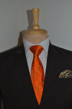 Load image into Gallery viewer, Orange Silk Ikat Necktie