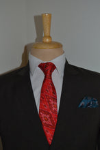 Load image into Gallery viewer, Red Silk Ikat Necktie