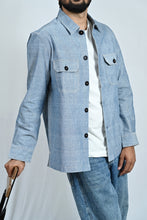 Load image into Gallery viewer, Classic Handwoven Overshirt - Denim Blue