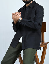 Load image into Gallery viewer, Classic Handwoven Overshirt - Black