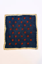 Load image into Gallery viewer, Ajrakh Silk Pocket Square in Indigo Blue