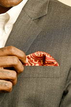 Load image into Gallery viewer, Ajrakh Silk Pocket Square in Rust