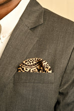 Load image into Gallery viewer, Ajrakh Silk Pocket Square in Vintage Black
