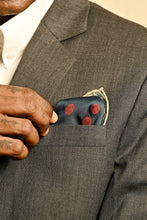 Load image into Gallery viewer, Ajrakh Silk Pocket Square in Indigo Blue