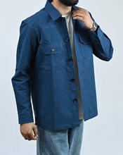 Load image into Gallery viewer, Classic Handwoven Overshirt - Navy Blue