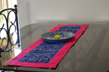 Load image into Gallery viewer, Blue Table Runner in Ikat & Raw Silk