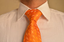 Load image into Gallery viewer, Raw Silk Ikat Necktie in Diamond Yellow