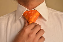 Load image into Gallery viewer, Raw Silk Ikat Necktie in Diamond Yellow
