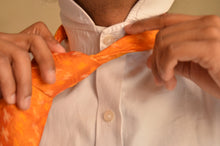 Load image into Gallery viewer, Raw Silk Ikat Necktie in Diamond Yellow
