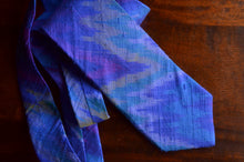Load image into Gallery viewer, Raw Silk Ikat Necktie in Royal Blue