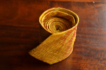 Load image into Gallery viewer, Raw Silk Ikat Necktie in Patterned Yellow