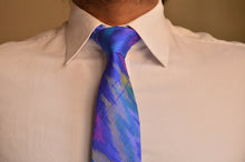 Load image into Gallery viewer, Raw Silk Ikat Necktie in Royal Blue