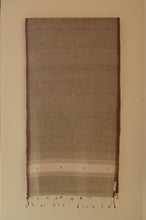 Load image into Gallery viewer, Naturally Dyed Jamdani Scarf (Long) in Brown
