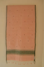 Load image into Gallery viewer, Naturally Dyed Jamdani Scarf (Long) in Peach