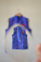 Load image into Gallery viewer, Indian Jacket - Blue Tiger (Raw Silk Ikat)