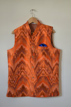 Load image into Gallery viewer, Indian Jacket - Orange Tiger (Raw Silk Ikat)