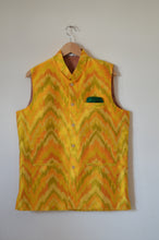 Load image into Gallery viewer, Indian Jacket - Yellow Tiger (Raw Silk Ikat)