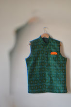 Load image into Gallery viewer, Indian Jacket - Green Ripple (Raw Silk Ikat)