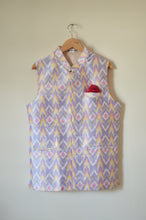 Load image into Gallery viewer, Indian Jacket - White Wave II (Raw Silk Ikat)