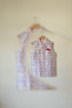 Load image into Gallery viewer, Indian Jacket - White Wave II (Raw Silk Ikat)