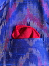 Load image into Gallery viewer, Indian Jacket - Blue Tiger (Raw Silk Ikat)