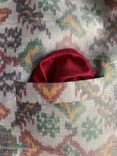 Load image into Gallery viewer, Indian Jacket - White Floral (Raw Silk Ikat)