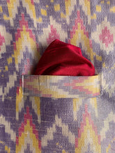 Load image into Gallery viewer, Indian Jacket - White Wave II (Raw Silk Ikat)