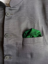 Load image into Gallery viewer, Raw Silk Pocket Squares in Orange Ikat & Solid Green - Set of 2