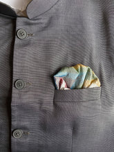 Load image into Gallery viewer, Raw Silk Pocket Squares in White Ikat & Solid Orange - Set of 2