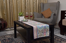 Load image into Gallery viewer, Silk Ikat Table Runner in White