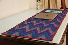 Load image into Gallery viewer, Silk Ikat Table Runner in Blue