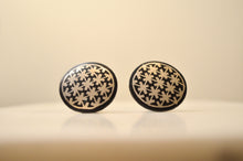 Load image into Gallery viewer, Bidri Cufflinks with Silver Inlay - Round
