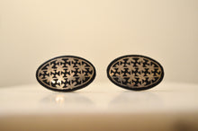 Load image into Gallery viewer, Bidri Cufflinks with Silver Inlay - Oval
