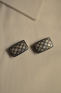 Bidri Cufflinks with Silver Inlay - Rectangle